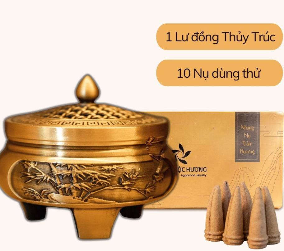 Combo Nụ Trầm Lư Gỗ - Hộp Gỗ- Nụ Trầm Hương Xông Ngày Tết Đón Tài Lộc